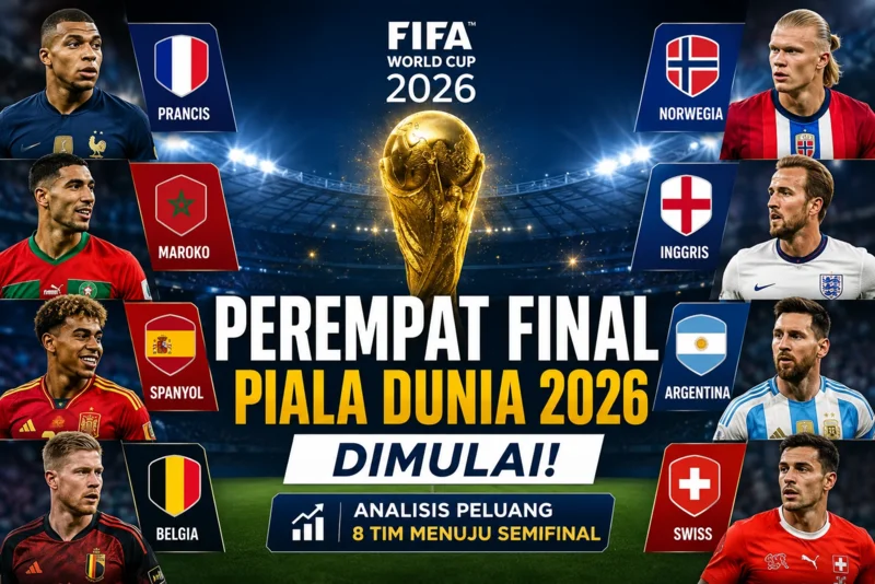 Babak Perempat Final Piala Dunia 2026 Dimulai! Analisis Peluang 8 Tim Menuju Semifinal.webp